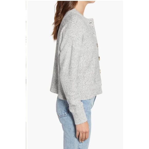 MADEWELL Broadway Crewneck Cardigan Sweater In Grey Size XS NWT - Picture 3 of 11